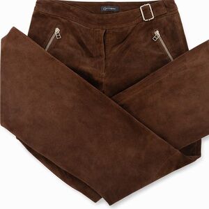 Context 100% Suede Leather Pants Brown Women’s Size 10 Lined Western Y2K